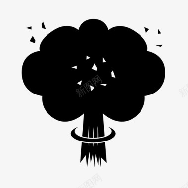 爆炸云对话框火山灰云爆炸危险图标图标