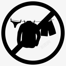 晒衣夹banner模板下载不允许挂衣服禁止挂衣服湿的图标高清图片