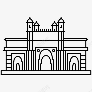 福利入口印度门户孟买基沙安泰姬陵图标图标