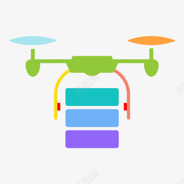 不难以置信货运四旋翼机无人机交付无人机物流图标图标