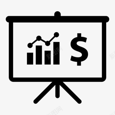 数据分析演示货币上涨货币图表图标图标