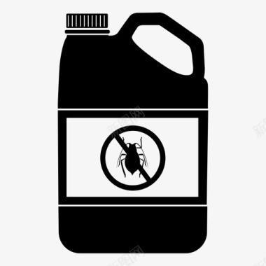 虫子杀虫剂垃圾箱虫子图标图标
