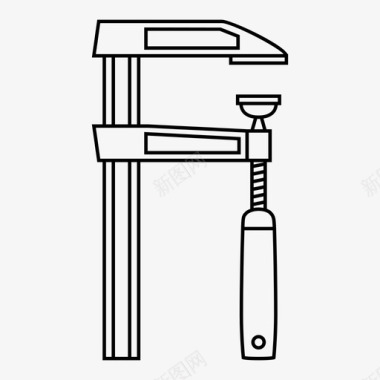 木工矢量夹钳车间木工图标图标