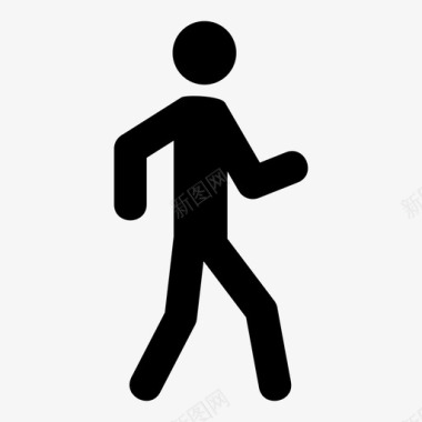 运动人物组合步行鞋步图标图标