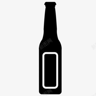 啤酒瓶玻璃瓶深色啤酒图标图标