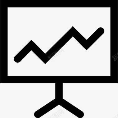 电脑显示屏幕线图二维统计图标图标