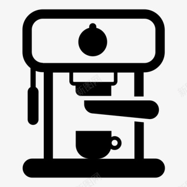 免抠咖啡机浓缩咖啡机家用电器图标图标