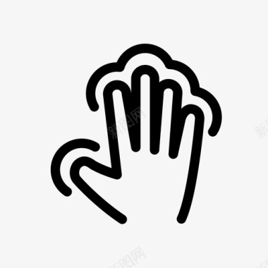 五指素材五指轻触触摸屏触摸手势图标图标
