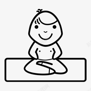 坐着瑜伽瑜伽姿势图标图标