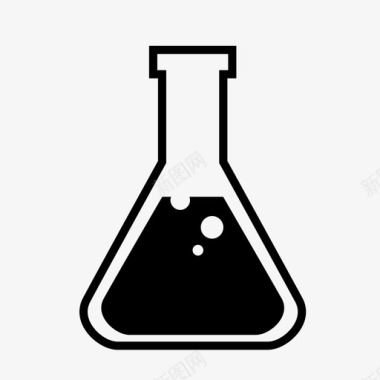 化学品矢量锥形烧瓶试验科学图标图标