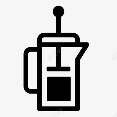 厨房logo法式印刷机茶早晨图标图标
