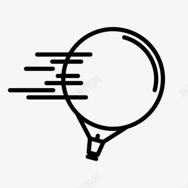 热气球气流风图标图标