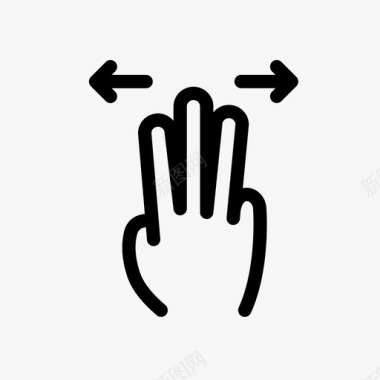 三个手指展开触摸屏触摸手势图标图标