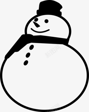 雪人微笑围巾图标图标