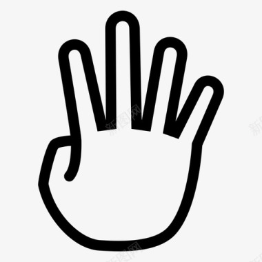 像手和手势四个手指数数手势图标图标
