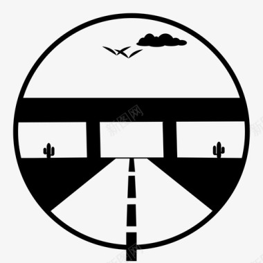 沙漠天空公路交通街道图标图标