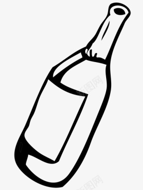 酒瓶酒瓶手绘饮料图标图标