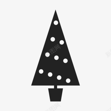 冬天松树圣诞树装饰节日图标图标