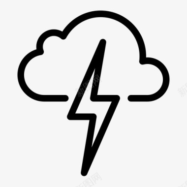 闪电天气预报电脑艺术图标图标