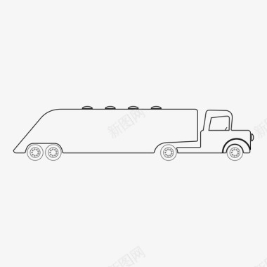 半卡车经典燃料车图标图标