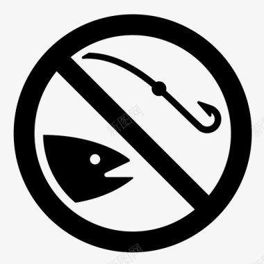 禁止钓鱼禁止钓鱼标志水图标图标