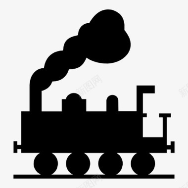 铁路道口火车蒸汽火车蒸汽机车图标图标