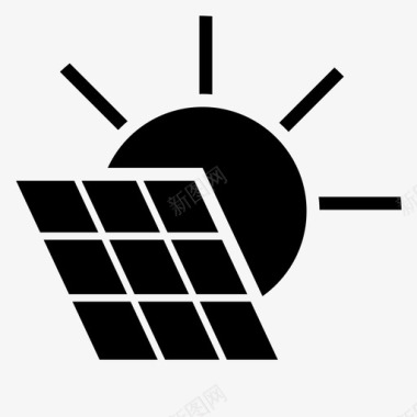 手绘太阳能板太阳能板可持续能源可持续发展图标图标