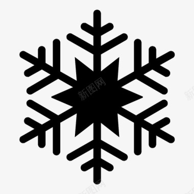 南极的寒冷雪花白色天气预报图标图标