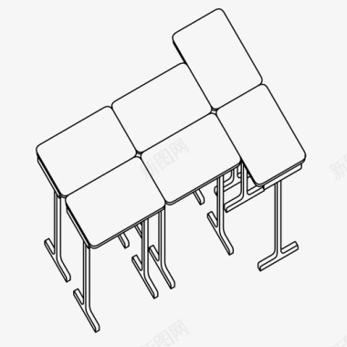 团队合作模板课桌团队合作学生图标图标