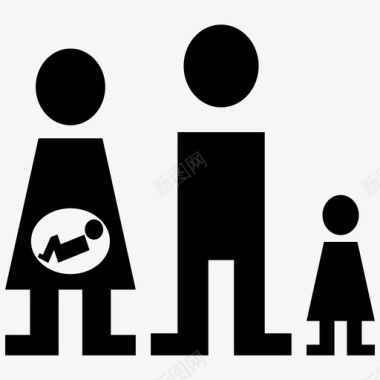 家庭怀孕人物图标图标