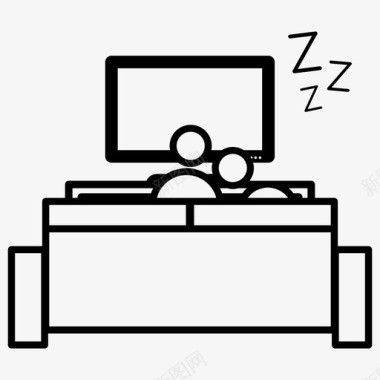日常生活看电视沙发睡觉图标图标