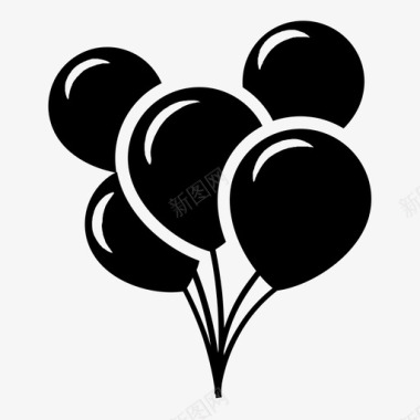 庆祝气球空气生日图标图标
