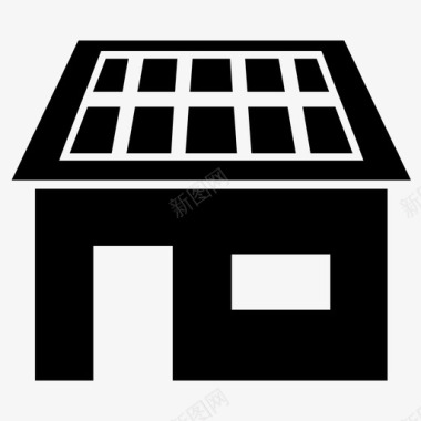 太阳能板太阳能板太阳能网房子图标图标