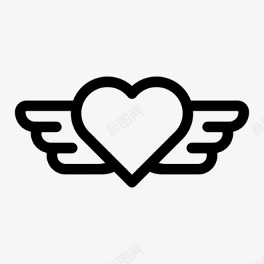 翅膀的心飞翔的心情人节浪漫图标图标