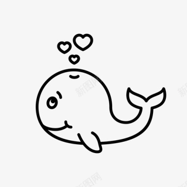 鲸鱼大爱情人节图标图标