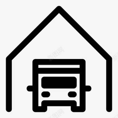 粉色公交车车库公交公交车站图标图标