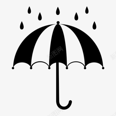 雨伞天气暴风雨图标图标