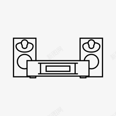 音符金属立体声系统低音炮扬声器图标图标