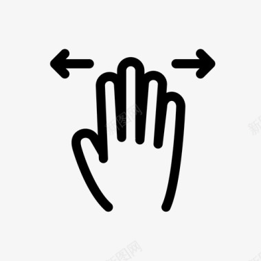 五个手指展开触摸屏触摸手势图标图标