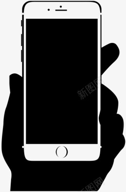 白色米饭白色iPhone6在手图标图标