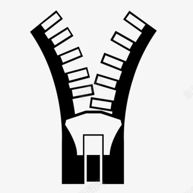 双向拉链拉链服装时装图标图标