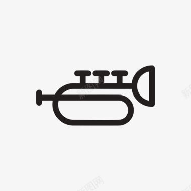 小号铜管乐器爵士乐图标图标