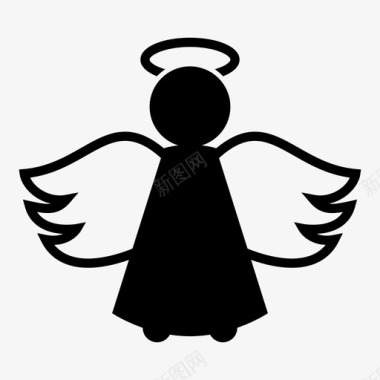 天使圣诞天使翅膀守护图标图标
