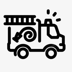 让你的梦想实现消防车消防队员灭火器图标高清图片