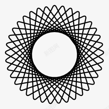 不规则几何线条螺旋形几何线条图标图标