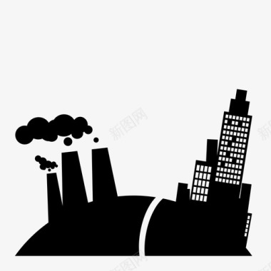 烟雾素材城市生活污染图标图标