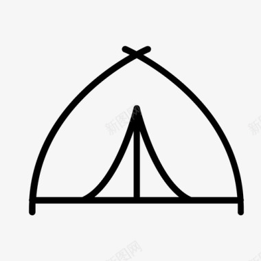 野外露营帐篷帐篷营地露营图标图标
