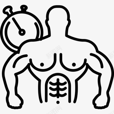 体操运动员有时钟人体操的健美运动员图标图标