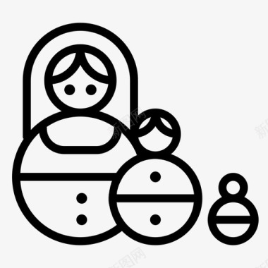 日本娃娃奶妈洋娃娃家庭图标图标