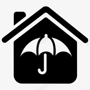 房屋保险雨伞保险箱图标图标